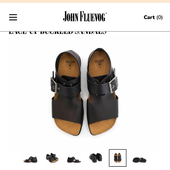 John Fluevog Shoes - John Fluevog Peacemaker Rigoberta Lace-Up Buckled Sandals - Black - Size 8